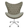 Poltrona Egg Slim Marrom Claro Brilho Base Giratória com Rodinhas - 1