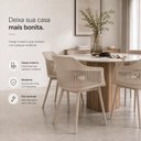 Ver imagem 2 de Cadeira de Jantar Marcela com Braços Estrutura em Plástico Estofado em Tecido Nude Baba Shop