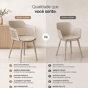 Ver imagem 3 de Cadeira de Jantar Marcela com Braços Estrutura em Plástico Estofado em Tecido Nude Baba Shop
