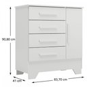 Ver imagem 4 de Cômoda Infantil Kids 1 Porta 4 Gavetas Branco - Panorama Móveis