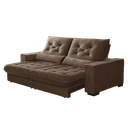 Ver imagem 1 de Sofá Retrátil e Reclinável 2,30m Pillow Top Suede Juliette Marrom Café