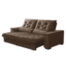 Sofá Retrátil e Reclinável 2,30m Pillow Top Suede Juliette Marrom Café - 1