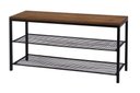 Ver imagem 1 de Banco Sapateira Grande 1m Hall de Entrada Design Industrial Preto/Marrom