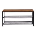 Ver imagem 2 de Banco Sapateira Grande 1m Hall de Entrada Design Industrial Preto/Marrom