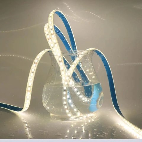 Fita de 240 Leds/m 12V 5m IP68 Adesiva Proteção de Silicone:Branco Neutro