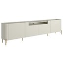 Ver imagem 1 de Rack para Sala de Estar Tv 75 Pol 4 Portas Pés Industrial Dourado Alef I03 Luna - Lyam Decor