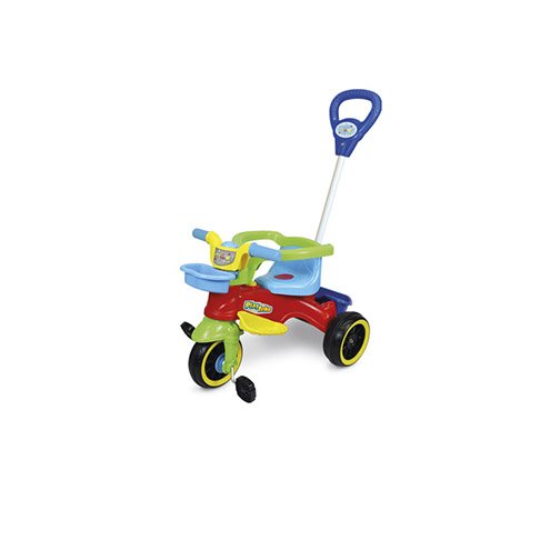 Triciclo Infantil Passeio e Pedal Com Proteção e Empurrador Play Trike Colorido - Maral - 1