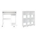 Ver imagem 2 de Kit 2 Peças com Escrivaninha para Computador e Estante para Livros 10 Nichos