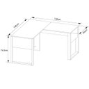 Ver imagem 3 de Mesa de Canto para Escritório em L Mdp Amêndoa/preto