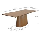 Ver imagem 2 de Mesa de Jantar Roma Retangular 200x90cm - Amêndoa - Tampo 200x90cm Laminado Cinamomo