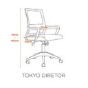 Ver imagem 5 de Kit 4 Escritorio Diretor Giratória Tela Mesh com Relax Tokyo