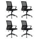 Ver imagem 1 de Kit 4 Escritorio Diretor Giratória Tela Mesh com Relax Tokyo