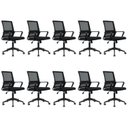 Ver imagem 1 de Kit 10 Escritorio Diretor Giratória Tela Mesh com Relax Tokyo