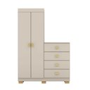 Ver imagem 4 de Guarda-roupa com Cômoda Embutida 2 Portas 4 Gavetas Cristal - Fendi - Vila Rica