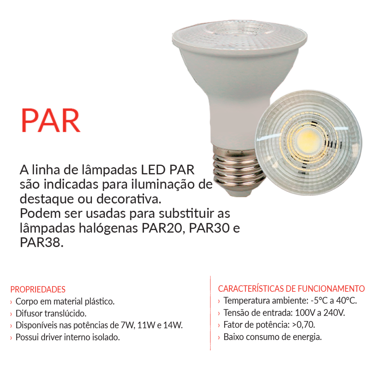 Kit 02 Lâmpada Par20 Avant E27 6500k 7w - 6