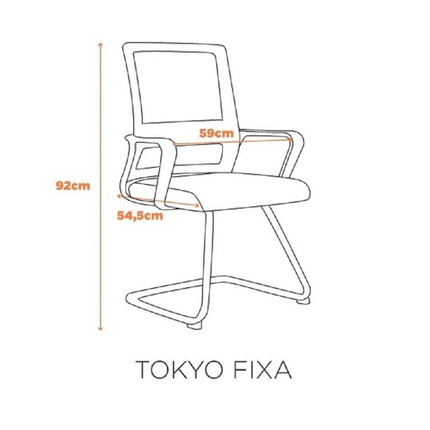 Kit 4 Cadeiras Escritório Fixa Tokyo - 2