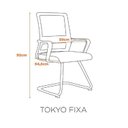 Ver imagem 2 de Kit 10 Cadeiras Escritorio Interlocutor Fixa Tela Mesh Tokyo Preto