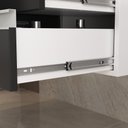 Ver imagem 5 de Conjunto Gabinete Banheiro Completo Prisma 80cm Branco / Preto com Tampo de Vidro