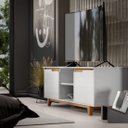 Ver imagem 2 de Rack Bancada Flow Branco/freijó - Ej Móveis