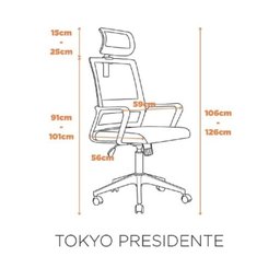 Kit 10 Cadeiras Presidente Giratória Tela Mesh com Relax Tokyo - 2