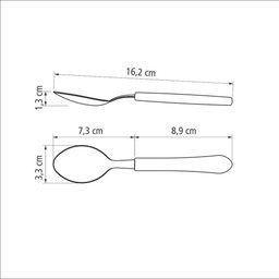 Kit - 12 Colheres de Sobremesa Leme com Lâmina em Aço Inox Cabo Preto Cspbag - Tramontina - 4