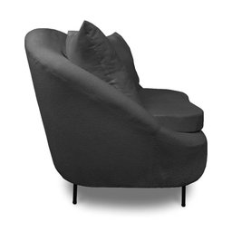 Poltrona Decorativa Orgânica Pé Ferro Pto Kit 2 Zaya Bouclê C05 - D'Rossi Cor Grafite - 3 Poltrona Decorativa Orgânica Pé Ferro Pto Kit 2 Zaya Bouclê C05 - D'Rossi Cor Grafite - 3