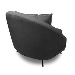 Poltrona Decorativa Orgânica Pé Ferro Pto Kit 2 Zaya Bouclê C05 - D'Rossi Cor Grafite - 4 Poltrona Decorativa Orgânica Pé Ferro Pto Kit 2 Zaya Bouclê C05 - D'Rossi Cor Grafite - 4