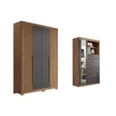 Ver imagem 1 de Guarda Roupa +cômoda 2 Peças Qc333 Jatobá/grafite - Santos Andirá