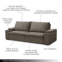 Ver imagem 2 de Sofá Retrátil e Reclinável 4 Lugares 245cm Kent Porta Copos no Braço Veludo Castor G22 - Gran Belo