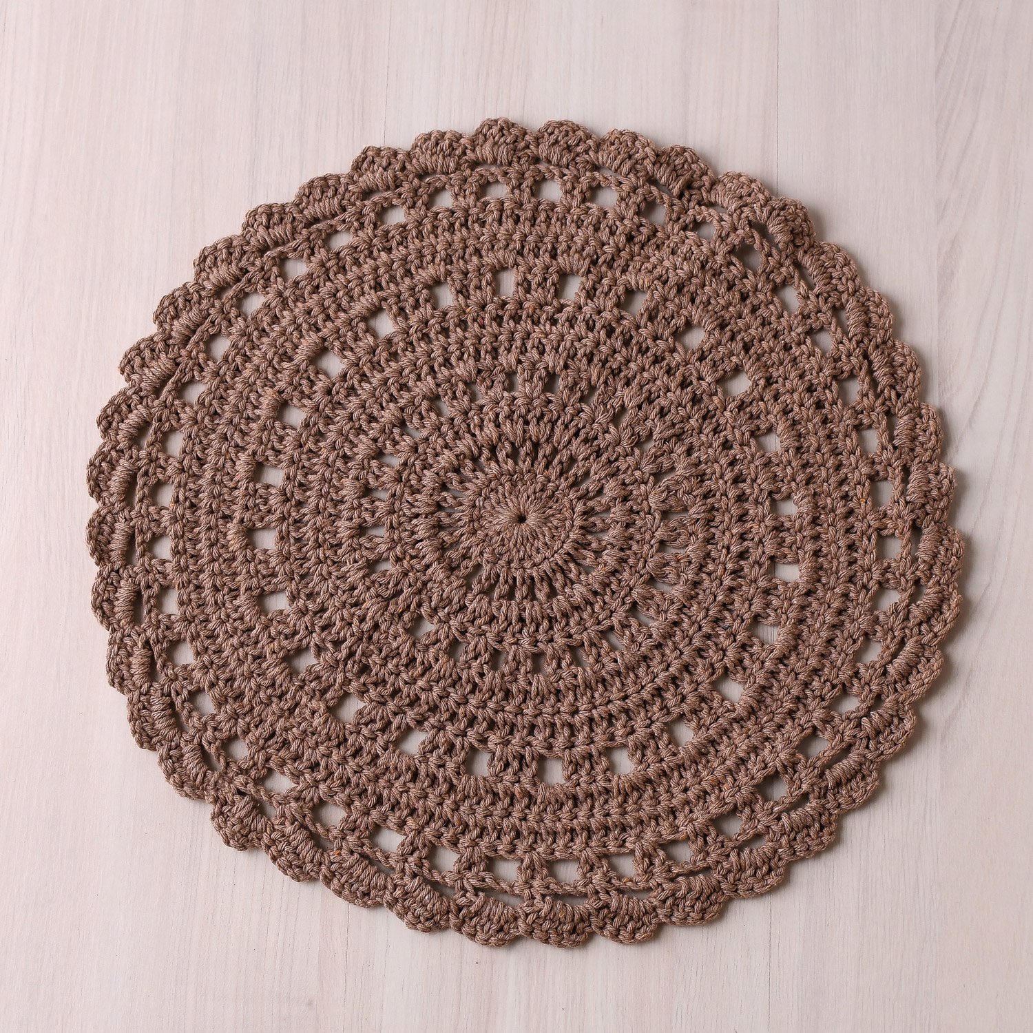 Sousplat Croche 38cm Caramelo - 1