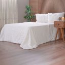 Ver imagem 1 de Kit Colcha Casal Luxor Jacquard 100% Poliéster 210x230cm Branco