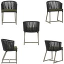 Ver imagem 5 de Mesa com 4 Cadeiras de Jantar Roma 100cm e Noronha em Aluminío Fendi Corda Nautica Estofado 13 Trama