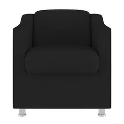 Kit 4 Poltronas Decorativa Bia Matérial Sintético Preto - Twdecora - 2