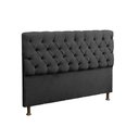 Ver imagem 2 de Cabeceira e Recamier Baú Lana para Cama Box Casal King 195 Cm - Suede - Sv Decor:cinza Escuro