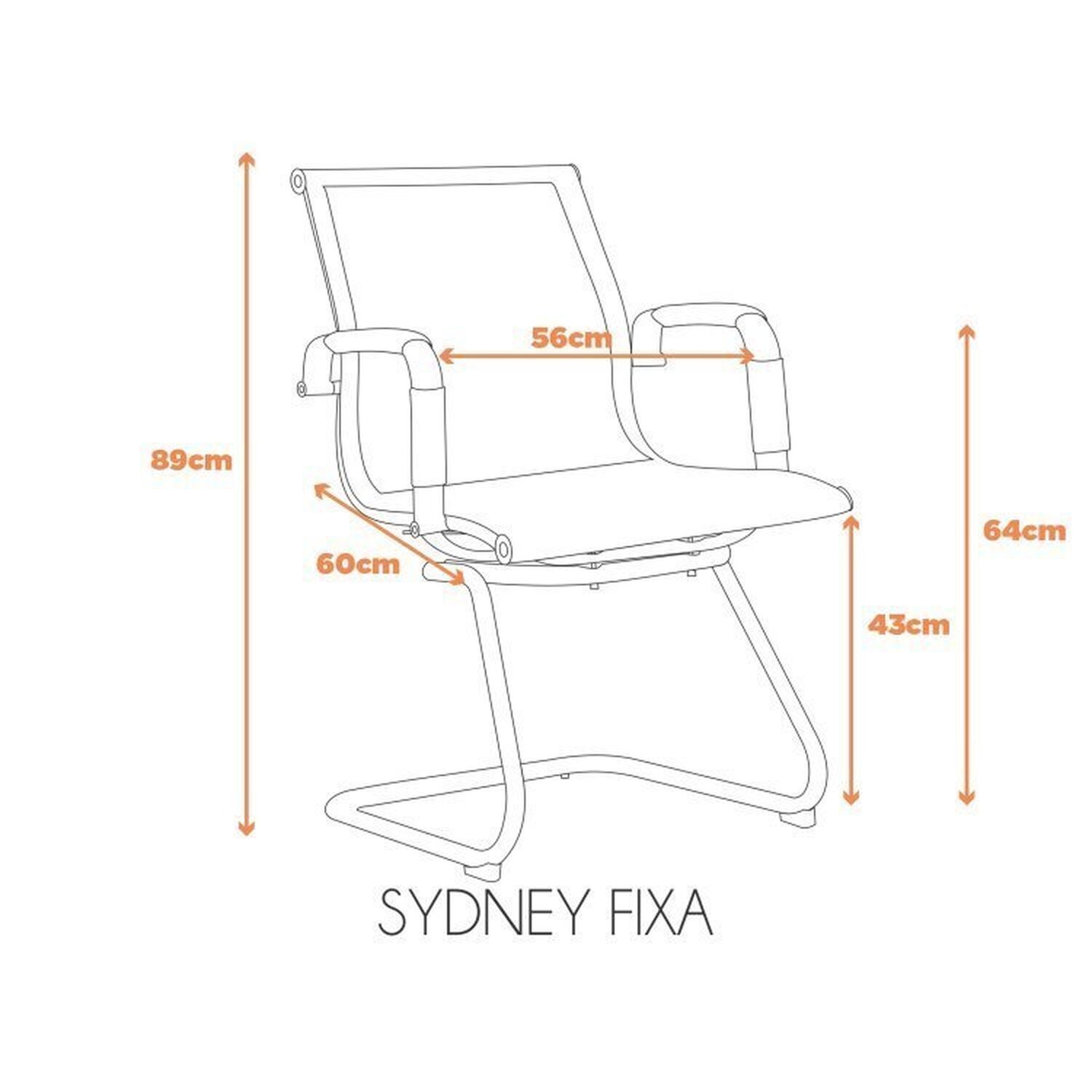 Kit de 6 Cadeiras para Escritório Interlocutor Fixa Sydney - 6