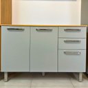 Ver mais imagens de Balcão de Cozinha Mila 3 Portas 2 Gavetas com Tampo Cinamomo/Cinza Espresso Móveis
