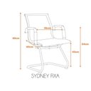 Ver imagem 5 de Kit 8 Cadeiras Escritório Interlocutor Fixa Aço Cromado Sidney Cinza