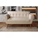 Ver imagem 4 de Sofá Bruna 2 Lugares Fixo 142cm Bege Linho Contemporâneo Bella Decor