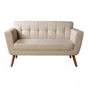 Ver imagem 1 de Sofá Bruna 2 Lugares Fixo 142cm Bege Linho Contemporâneo Bella Decor