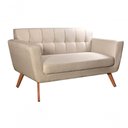 Ver imagem 2 de Sofá Bruna 2 Lugares Fixo 142cm Bege Linho Contemporâneo Bella Decor
