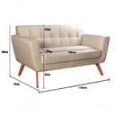 Ver imagem 3 de Sofá Bruna 2 Lugares Fixo 142cm Bege Linho Contemporâneo Bella Decor