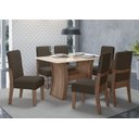 Ver imagem 2 de Conjunto Mesa Sala Jantar 6 Cadeiras 1,35m Eslovenia Amêndoa