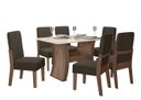 Ver imagem 1 de Conjunto Mesa Sala Jantar 6 Cadeiras 1,35m Eslovenia Amêndoa