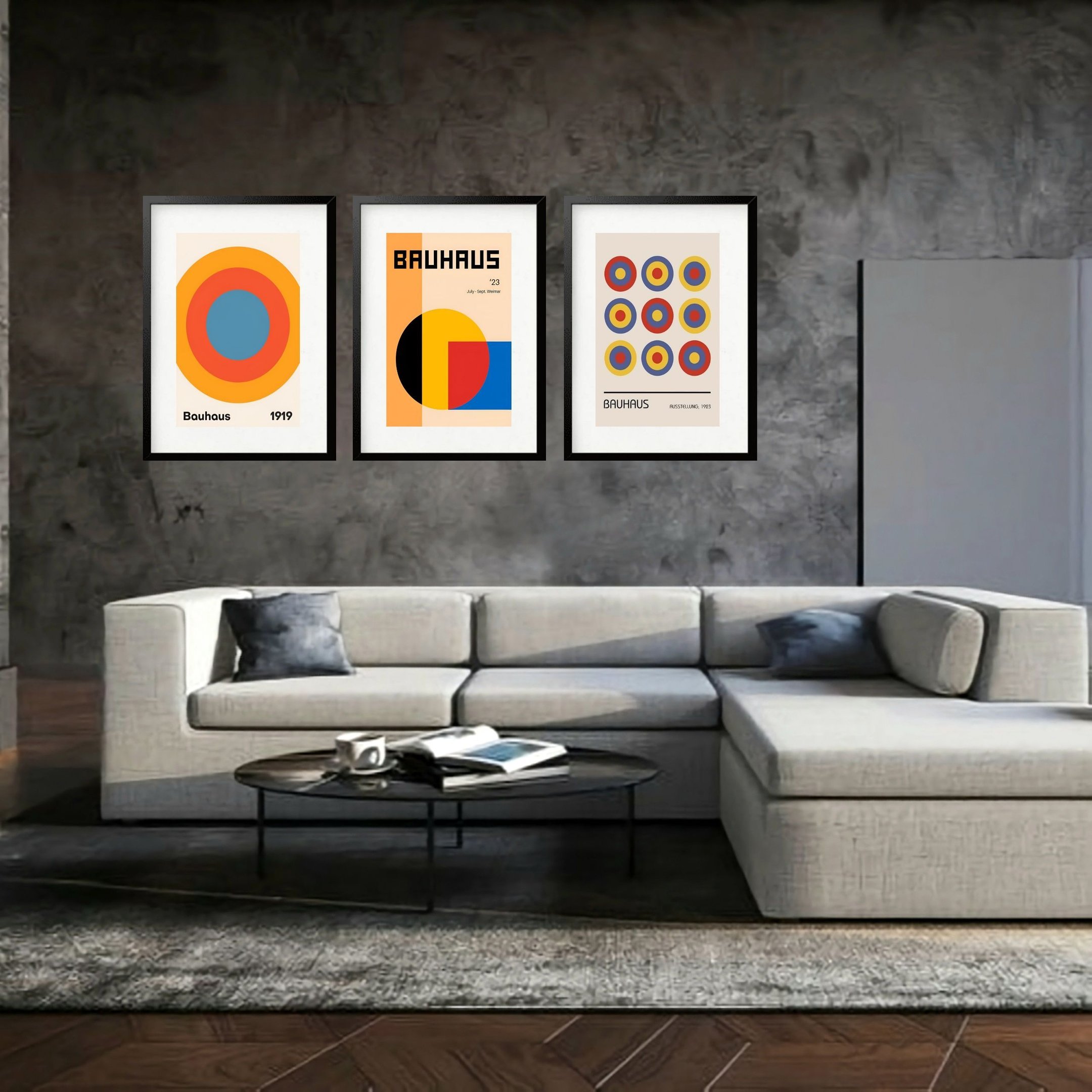 バウハウス 「Ruth consemuller gobelin 1930」額付 Kit 3 Quadros Grandes Bauhaus Ausstellung 1923 Collection 60x48cm
