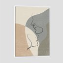 Ver imagem 1 de Quadro Traço Casal Ii Tela Moldura Branca 45X30Cm