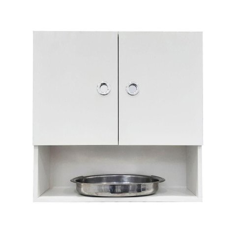 Armário para Cozinha Vegas 60cm 2 Portas MDF Porta de Bater Branco