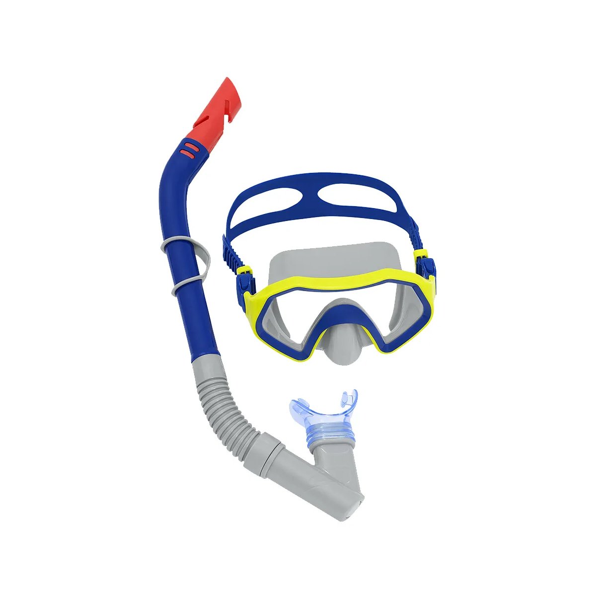 Kit de Mergulho Snorkel com Máscara Crusader Infantil:azul e Amarelo - 1