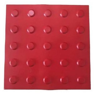 Kit 16 Pçs Piso Tátil Pvc 25x25 Alerta Vermelho