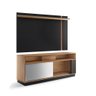 Conjunto Bancada Bogart com Painel Extensível Brown Noce Milano/ Preto Fosco para TV 70 Polegadas - 1