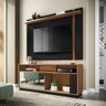 Conjunto Bancada Bogart com Painel Extensível Brown Noce Milano/ Preto Fosco para TV 70 Polegadas - 2